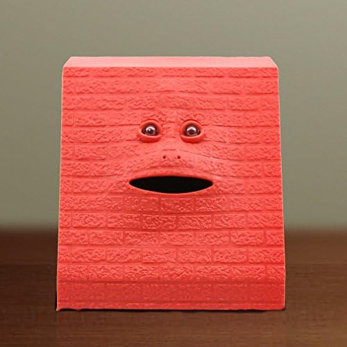 1Piece Facebank Brick Face Design Money Eating Piggy Bank Munching Money Box Dodeka Eating Money Face Coin Bank Red Brick