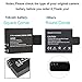 TEKCAM Rechargeable Battery for Waterproof Action Camera (2 x 1050mAh Battery+Charger)