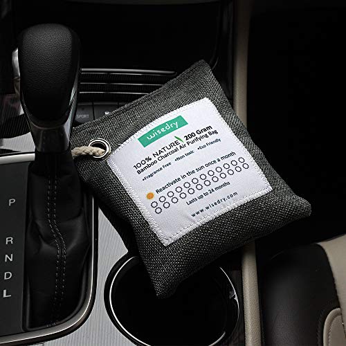 wisedry Bamboo Charcoal Air Purifying Bags (6 Packs), 100% Natural Charcoal Odor Remover, 500g x 1, 200g x 3, 75g x 2