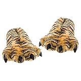 Wishpets Medium Brown Tiger Paw Slippers