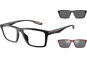 Emporio Armani mens Ea4189u Universal Fit Prescription Eyewear Frames With Two Interchangeable Sun Clip-ons