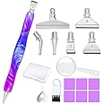 Praise V Do Diamond Painting Art Drill Bead Dot Pick Pen Kit with Screw Stainless Steel Metal Tips Nibs Placers Roller Tool Accessories Ergonomic Stylus for 5D Diamond Paint Nail Art Purple Blue