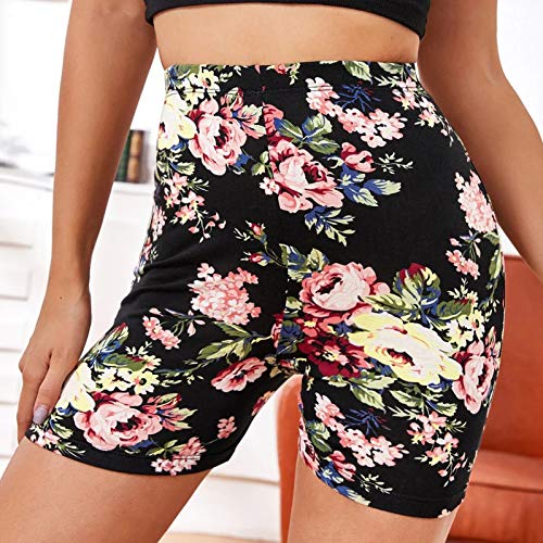 Gwewei4df Women Sunflower/Leopard/Dot Print High Waist Shorts - Main Image