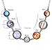 7 Planet Necklace,Solar System Handmade Charm Necklace with double-sided glass crystal ball for female teachers
