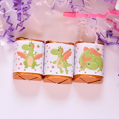 90 Dragon Party Candy Wrappers, Dragon Party Favor Labels