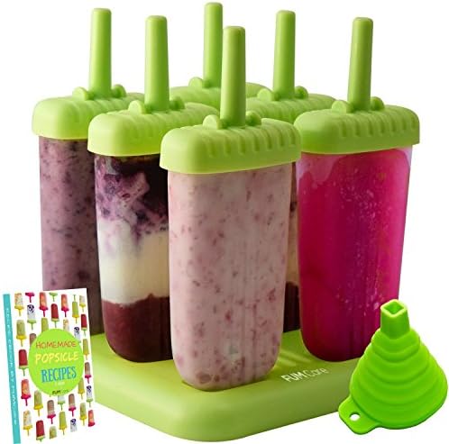 Popsicle Molds Ice Pop Maker - Bpa-free Popsicles with Tray and Dripguard Function - FREE Recipe e-book + FREE SILICONE FUNNEL