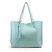 OCT17 Women Tote Bag - Tassels Faux Leather Shoulder Handbags, Fashion Ladies Purses Satchel Messenger Bags - Light Blue