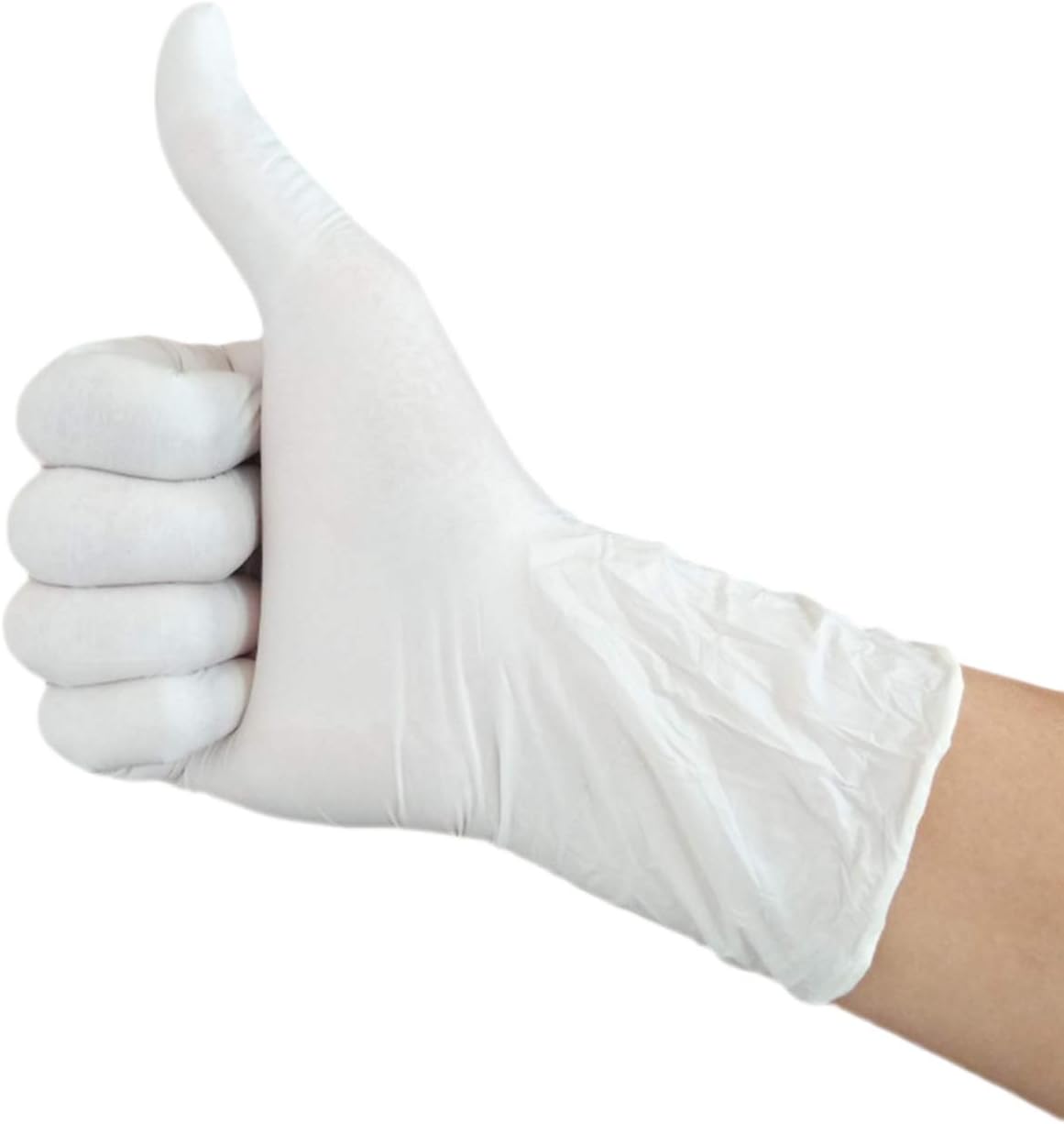 Jueshanzj 100pcs Disposable Nitrile Gloves Powder Free Latex Rubber Free Textured Tips Safe Odorless Gloves White S