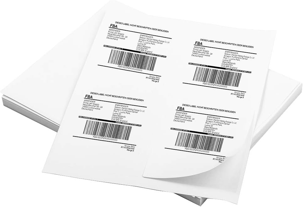MFLABEL 4 up Per Page Self Adhesive Shipping Labels Address Labels for Laser & Inkjet Printers, 25 Sheets / 100 Labels : Office Products