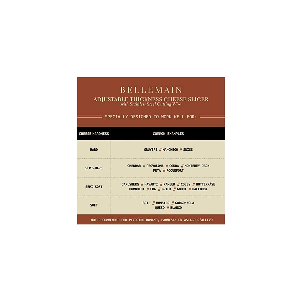 Bellemain Stainless Steel Wire Cheese Slicer Hand Held Cheese Cutter