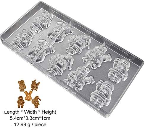 3D Polycarbonate Chocolate Molds for Christmas Santa Claus Baking Pastry Tools Form Baker Party Handmade Dessert Bakeware Mould