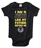 Rapunzie I Am a Jedi Like My Father Before Me Baby Bodysuit Cute Infant Baby Clothes (6-12 Months, Black)