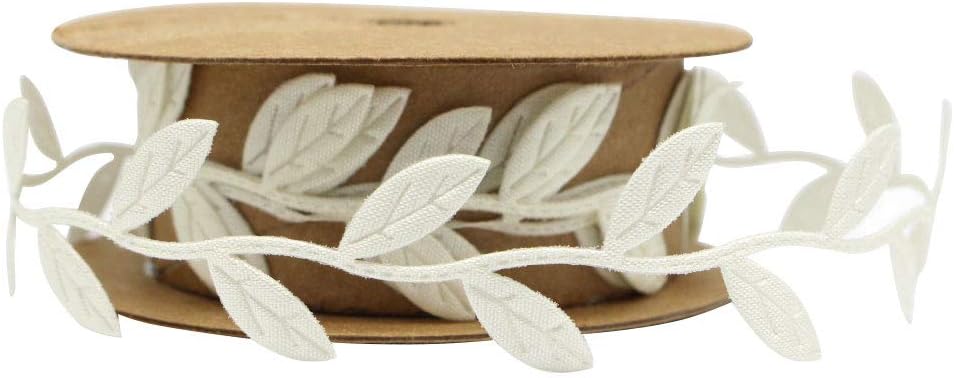 1roll/lot 2.5cm Sewing Craft Lace Trim Embellishment Leaf Ribbon (Ivory)