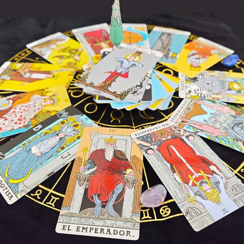 Spanish Tarot Cards for Beginners, Original Tarot Cards with Spanish Guide Book, Borderless Tarot Deck