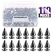 Swpeet 110 Pairs Gun-Black 7mm x 9.5mm Bullet Cone Spike and Stud Metal Screw Back for DIY Leather Craft Cool Rivets Punk Stud Coincal Layer