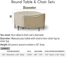 Amazon Com Protective Covers Weatherproof Patio Table And Chair Set Cover 48 Inch X 54 Inch Round Table Tan 1358 Tn Patio Chair Covers Garden Outdoor