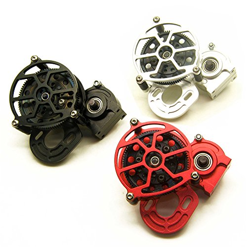 Aluminum Alloy Center Transmission Case /Gearbox with Helical Gear for 1/10 Axial SCX10 RC Crawler Car Red - Thumbnail 7