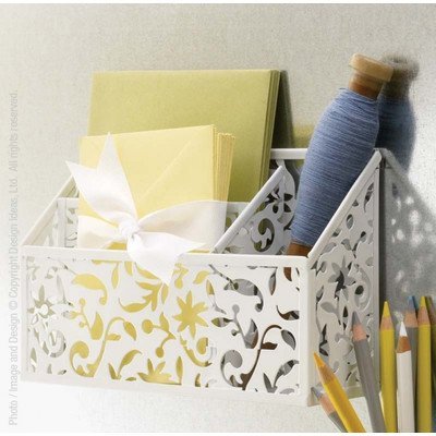 Design Ideas Vinea Magnetic Divided Bin, White
