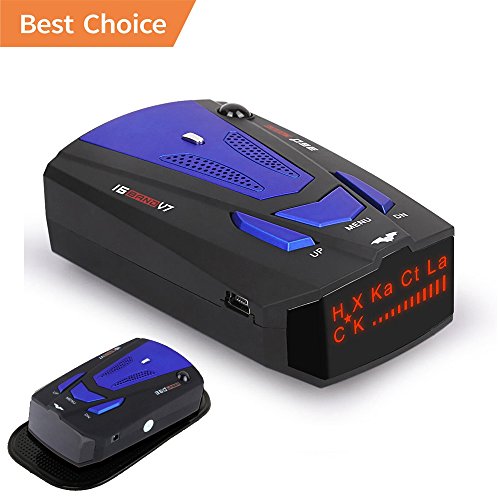 Radar Detector, Voice Alert and Car Speed Alarm System with 360 Degree Detection, City/Highway Mode Radar Detectors for Cars (FCC Certificated)