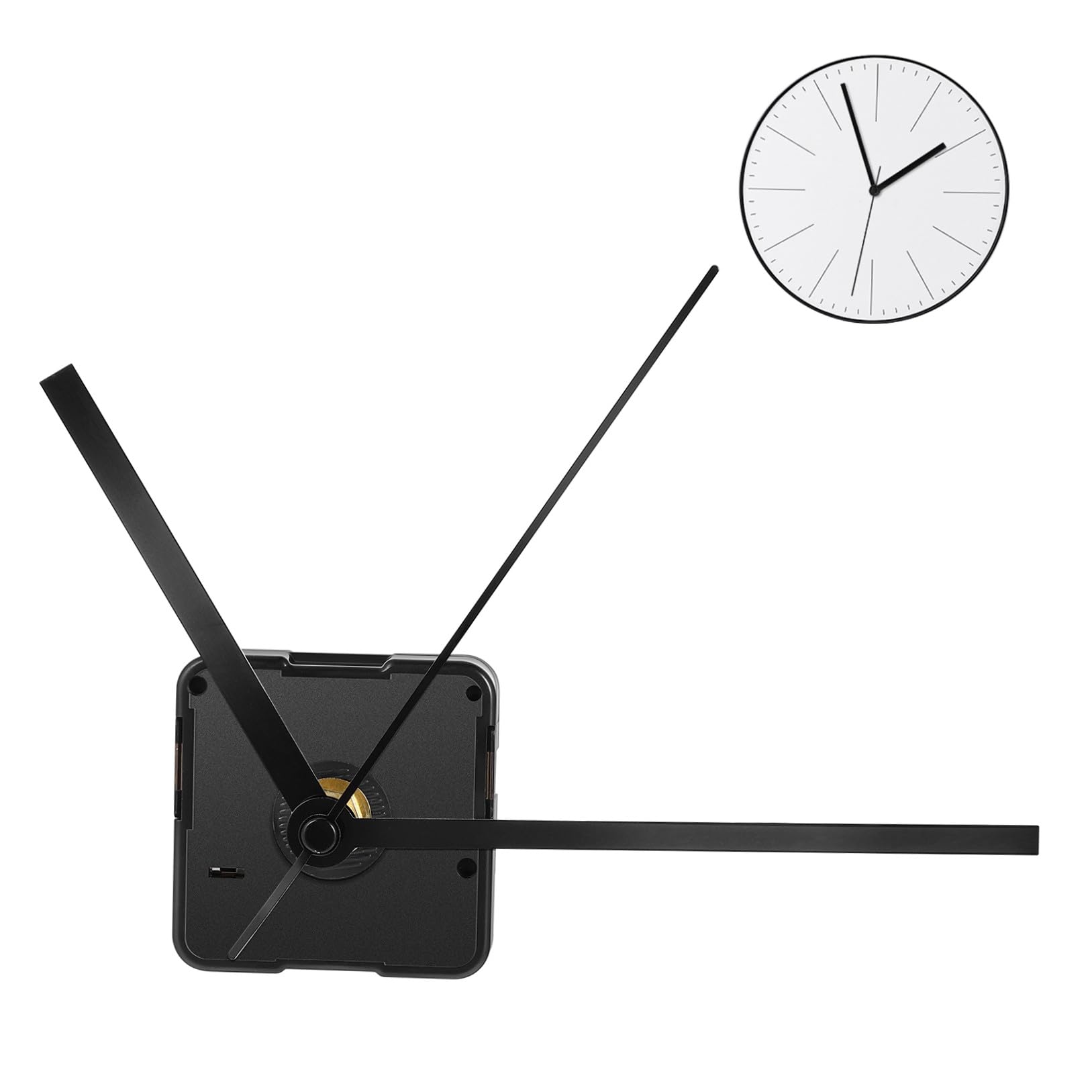 WINOMO Quartz Clock Movements Mechanism Parts, 11/25 Inch Maximum Dial Thickness, 4/5 Inch Total Shaft Length for DIY Clock Replacement (Black)