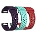 SWEES Silicone Bands Compatible Fitbit Charge 2, 3 Packs Sport Breathable Replacement Bands Women Men Small & Large (5.7