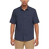 Orvis Men's UPF 30+ Quick Dry Moisture Wicking Button Up Short Sleeve Woven Tech Shirt with Pockets