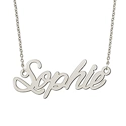 BYBWBL Sophie Name Pendant Necklace Silver Color