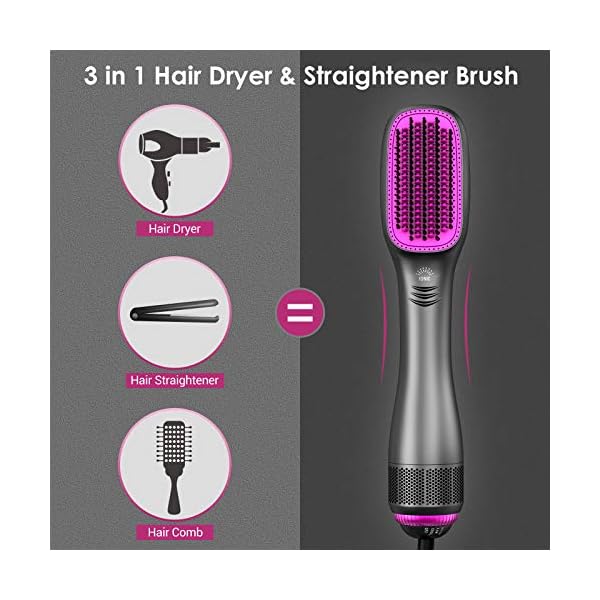 APOKE-3-in-1-Hair-Dryer-Brush-Straightener-Brush-Professional-1200W-Powerful-Ceramic-Tourmaline-Ionic-One-Step-Hot-Air-Brush-3-Heat2-Speed-Hair-Dryer-and-Styler-for-All-Hair-Types APOKE 3 in 1 Hair Dryer Brush & Straightener Brush, Professional 1200W Powerful Ceramic Tourmaline Ionic Hot Air Brush…