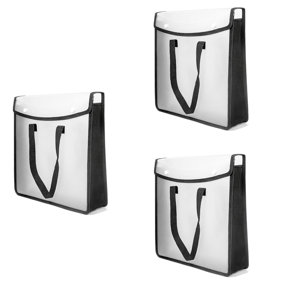 Dedjgoo Expandable Scrapbook Paper Storage Organizer, Black Paper for 12 X 12 Sheets, with Portable Handle Easy to Use