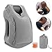 DR.HOMEER Inflatable Air Travel Pillows Portable Office Nap Neck Pillow Head Body Support Airplane Cushion Soft PVC for Car Bus Train Camping Sleeping Pillow with Earplugs