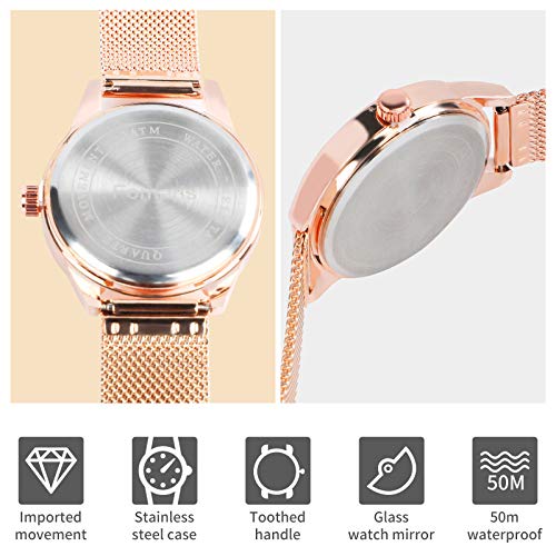 Homanduhr Women's Watches Ladies Quartz Wrist Watch with Luxury Pave Floating Crystal Diamonds for Women Girls
