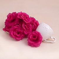 Mimgo Store 20Pcs Roses Artificial Silk Flower Heads DIY Small Bud Party Wedding Home Decor (Hot Pink)