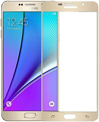 Anshow A9100 Screen Film Protector,0.3mm 9H 2.5D Curved Full Cover Screen Printing Ultra Clear Tempered Glass Film Guard Screen Protector for Samsung Galaxy A9 Pro 2016 (A9100) Gold
