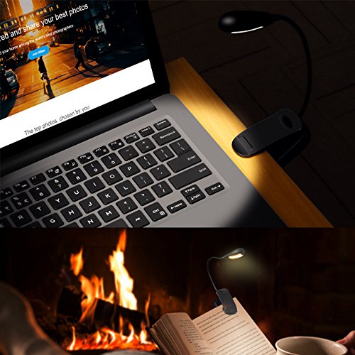 MINGER 7 LED Book Light Reading Light 9 Level Warm White & Cool Eye-Care Reading Lamp Rechargeable Easy Clip on,Up to 60 Hours,Light for Books in Bed. Perfect for Bookworms & Kids
