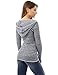 PattyBoutik Women Marled Raglan Hoodie Sweater (Navy Blue and White Medium)