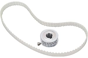 Xiuganpo Timing Pulley Wheel Belt, 90 Teeth 1.5M Polyurethane Drive Belt for Mini Lathe, with Aluminum Gear, for 0618, 0618-3