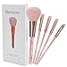 Becoyou Professional Makeup Brushes, 5 Pieces Eye Makeup Brushes with Rhinestone Acrylic Smooth Handle for Powder Foundation Eyeshadow Eyebrow Eyeliner Blending Cosmetics Brush, Pink