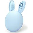 Bunny Eggy Teether Baby Teething Toy Rabbit Egg Rattle Toy Teething Pain Relief for Babies Boys Girls - Blue
