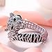 EVER FAITH Austrian Crystal Enamel Gorgeous Tiger Animal Bangle Bracelet Clear Silver-Tone