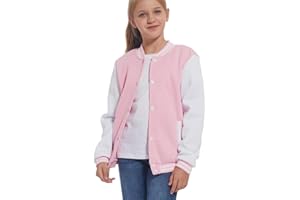 Mowbeat Kids Baseball Jacket Girls Bomber Jackets Boys Varsity Coats Top for Girl Sports Track Outerwear