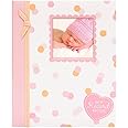 Lil Peach My Record Book First 5 Years Memory Book, Baby Girl Keepsake for New and Expectant Parents, Pregnancy And Milestone Journal, Pink & Peach Confetti Polka Dots