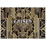Allenjoy 7x5ft Photography backdrops Great Gatsby Birthday Adults Children Party Black and Gold Golden Banner Photo Studio Booth Background Newborn Baby Shower photocall