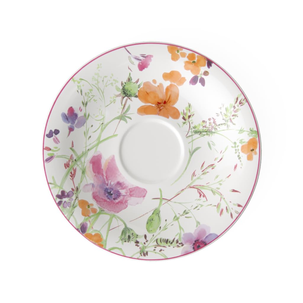 Villeroy & Boch Mariefleur Basic Saucer, 19 cm, Premium Porcelain, White/Multicoloured