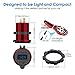 12V USB Outlet, ADSDIA 12V/24V 36W Aluminum Quick Charge 3.0 USB Car Charger Waterproof Dual Fast Charger Socket Power Adapter Outlet with LED Display for Car Boat Motorcycle RV Golf Cart DIY Kit