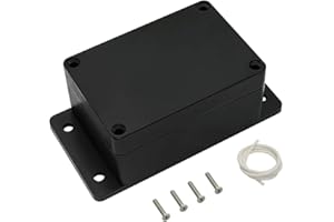 LMioEtool Junction Box Waterproof Dustproof IP65 ABS Plastic Universal Electric Project Enclosure Black with Fixed Ear 3.93"x2.68"x1.97"(100 x 68 x 50 mm)