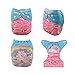 babygoal Reusable Cloth Diapers for Baby Girls, One Size Adjustable Washable Pocket Nappy Covers 6 Pack+ 6pcs Microfiber Inserts+4pcs Bamboo Inserts 6FG34D