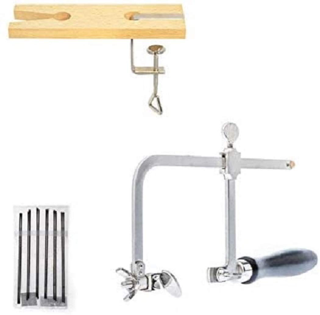 Megacast 3 in 1 Professional Jeweler&amp;#39;s Saw Set Saw Frame 144 Blades Wooden Pin Clamp Wood Metal