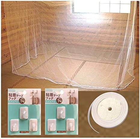 Fangram 至上 蚊帳 6畳 3m 大型 ビッグサイズ 粘着フック6個 対策 吊り下げ ロープmセット 虫除け 白色 風除け ムカデ Fangram 至上 蚊帳 6畳 3m 大型 ビッグサイズ 粘着フック6個 対策 吊り下げ ロープmセット 虫除け 白色 風除け ムカデ