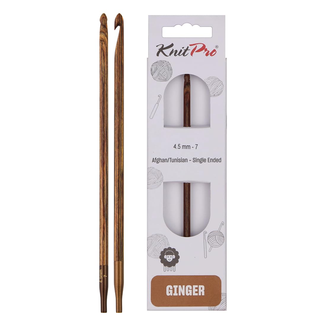 KnitPro Ginger Afghan/Tunisian Crochet Hook | 4.50mm — image 1