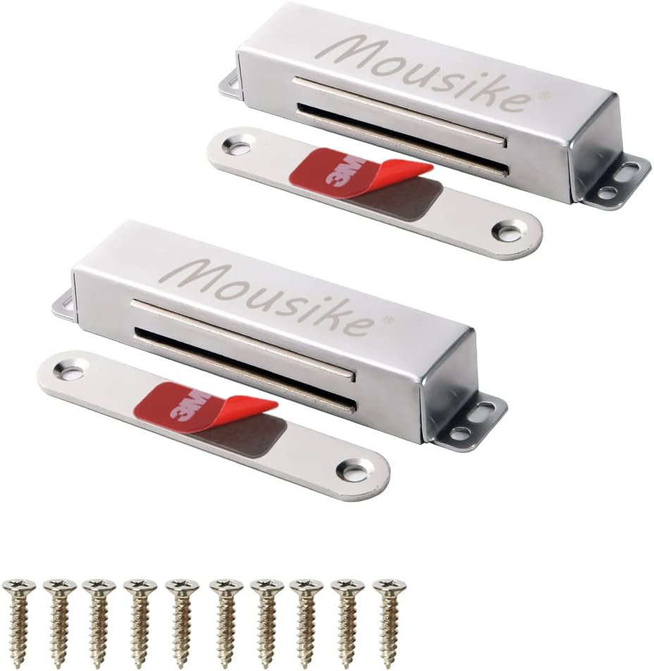 Mousike Magnetic Door Catch Heavy Duty 90 lb Stainless Steel Cabinet Latch